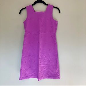 Talbots Kids Embroidered Dress Flower Purple